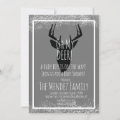 雪のクリスマスディアプレイドベビーシャワー 招待状 (正面)