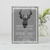 雪のクリスマスディアプレイドベビーシャワー 招待状 (スタンド正面)