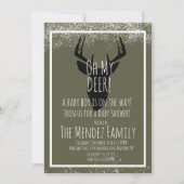 雪のクリスマスディアプレイドベビーシャワー 招待状 (正面)