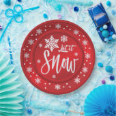 雪のクリスマスデザインプレート ペーパープレート (パーティー)
