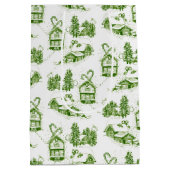 雪のクリスマストワール |グリーン小抱き枕 ミディアムペーパーバッグ (裏面)