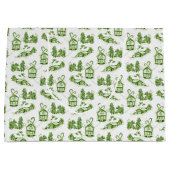 雪のクリスマストワール |グリーン小抱き枕 ラージペーパーバッグ (正面)