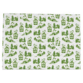 雪のクリスマストワール |グリーン小抱き枕 ラージペーパーバッグ (裏面)