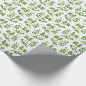 雪のクリスマストワール |緑 ラッピングペーパー (角)