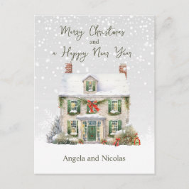 雪のクリスマスハウス ポストカード