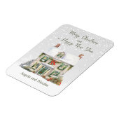 雪のクリスマスハウス マグネット (左側)