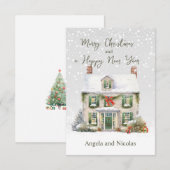 雪のクリスマスハウス 招待状 (正面/裏面)