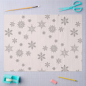 雪のクリスマスハウス 雪片 グレー 薄葉紙 (クラフト)