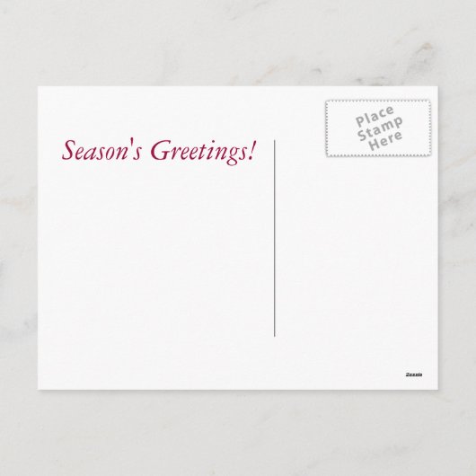 雪のクリスマスハガキに乗った馬 シーズンポストカード (裏面)