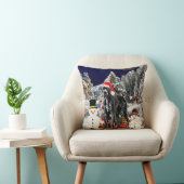 雪のクリスマスハットライトの偉大なダン犬 クッション (椅子)