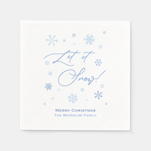 雪のクリスマスパーティー スタンダードカクテルナプキン (正面)