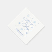 雪のクリスマスパーティー スタンダードカクテルナプキン (角)