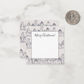 雪のクリスマスビレッジぬりえ帳 ノートカード (正面/裏面インサイチュ)