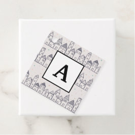 雪のクリスマスビレッジぬりえ フェイバータグ