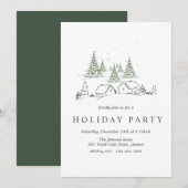 雪のクリスマスビレッジパーティー 招待状 (正面/裏面)