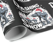 雪のクリスマスファミリーの休日をダッシング ラッピングペーパー (ロールコーナー)