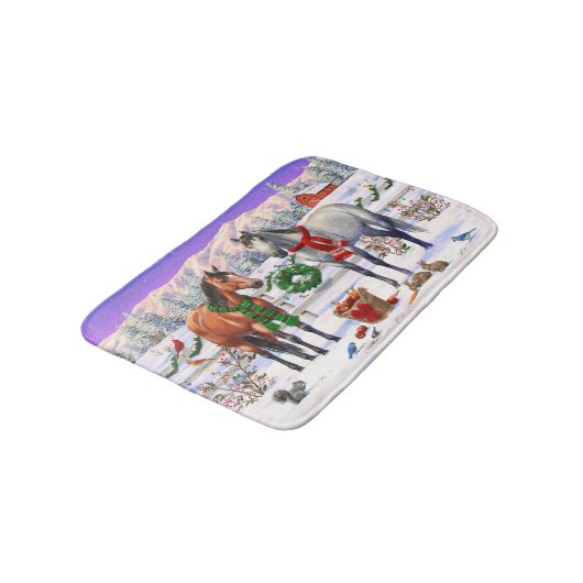 雪のクリスマスファームのベイ&ドリングリージョーズ バスマット (アングル)