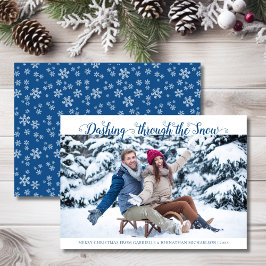 雪のクリスマスフォトカードをダッシュイン