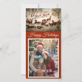 雪のクリスマスフォトカード シーズンカード