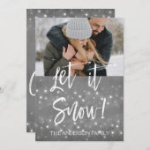 雪のクリスマスフォトカード シーズンカード (正面/裏面)