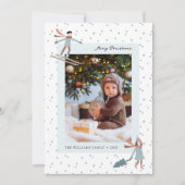 雪のクリスマスフォトホリデーカード シーズンカード (正面)