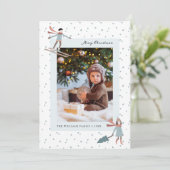 雪のクリスマスフォトホリデーカード シーズンカード (スタンド正面)