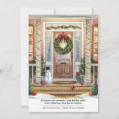 雪のクリスマスフロントポーチのイラスト コzy 新しい家 シーズンカード (正面)