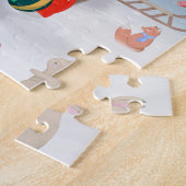 雪のクリスマスプレゼントにローデシアンのリッジバックドッグ ジグソーパズル (側面)