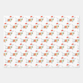 雪のクリスマスプレゼントを介してダックスシュント ラッピングペーパーシート (正面2)