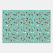 雪のクリスマスプレゼントを介してダックスシュント ラッピングペーパーシート (正面)