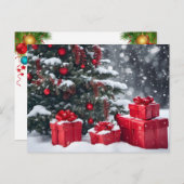 雪のクリスマスプレゼント シーズンポストカード (正面/裏面)