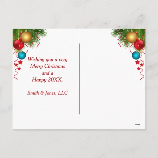 雪のクリスマスプレゼント シーズンポストカード (裏面)