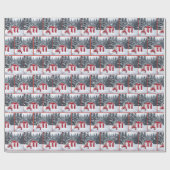 雪のクリスマスプレゼント ラッピングペーパー (フラット)