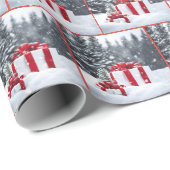 雪のクリスマスプレゼント ラッピングペーパー (ロールコーナー)