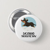 雪のクリスマスプンを介してダッおもしろいシュント 缶バッジ (正面&裏面)