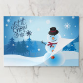 雪のクリスマスホリデーパーティープレイスマット ペーパーパッド (折り畳み)