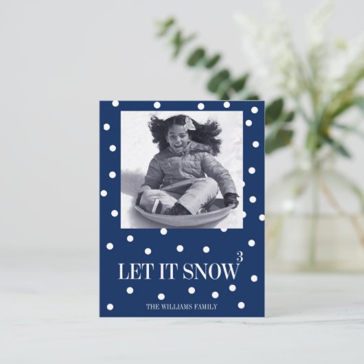 雪のクリスマスホリデー写真はがき シーズンポストカード (スタンド正面)