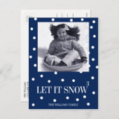 雪のクリスマスホリデー写真はがき シーズンポストカード (正面/裏面)