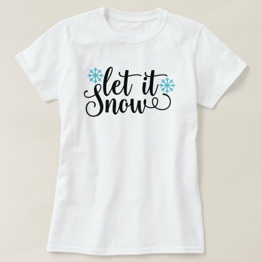 雪のクリスマスホリデー女性のTシャツ Tシャツ (デザイン正面)