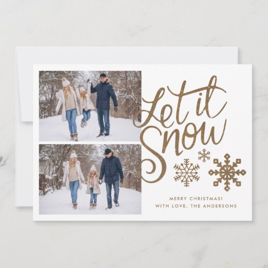 雪のクリスマスホリデー2フォトカード シーズンカード (正面)