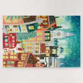 雪のクリスマスホールの例示的なロンドンの都市 ジグソーパズル (横)