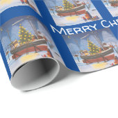 雪のクリスマスボート ラッピングペーパー (ロールコーナー)