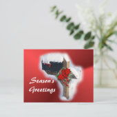 雪のクリスマスメールボックス – パーソナライズ シーズンポストカード (スタンド正面)