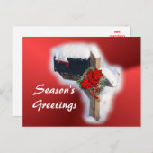 雪のクリスマスメールボックス – パーソナライズ シーズンポストカード (正面/裏面)