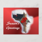雪のクリスマスメールボックス – パーソナライズ シーズンポストカード (正面)