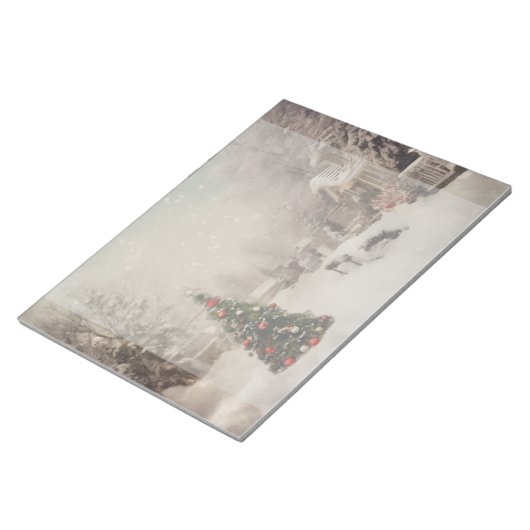 雪のクリスマスモーニングメモ帳 ノートパッド (アングル)