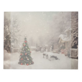 雪のクリスマスモーニングメモ帳 ノートパッド