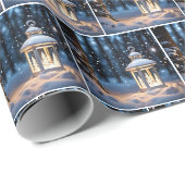 雪のクリスマスランタン ラッピングペーパー (ロールコーナー)