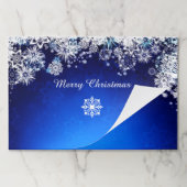 雪のクリスマスランチョンマット大25シート ペーパーパッド (折り畳み)