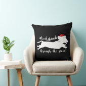 雪のクリスマス休暇を通じてダックスシュント クッション (椅子)